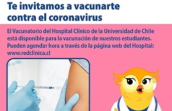 U. de Chile inicia vacunación de sus estudiantes contra el COVID-19 en su Hospital Clínico