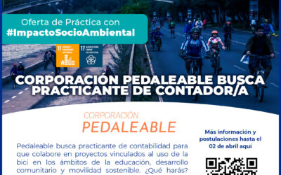 Corporación Pedaleable busca practicante de Contador/a