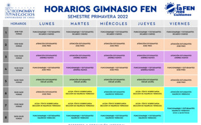 HORARIOS GIMNASIO – PRIMAVERA 2023