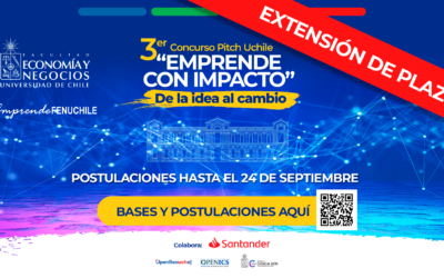 ¡Plazo extendido! 3er concurso Pitch Uchile «Emprende con Impacto»